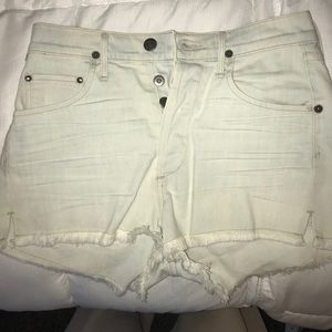white jean shorts